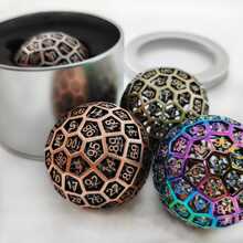 Metallic Hollow Out Dragon Shaped D100 Dice Set, Collocation Of 2 Dice For Large Tabletop Rpg & Dnd, Party Game Accessories - Red - View 3