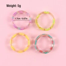 4 Piezas Set De Anillos De Acrílico En Forma De Frutas Para Niños - Multicolor - Ver 6