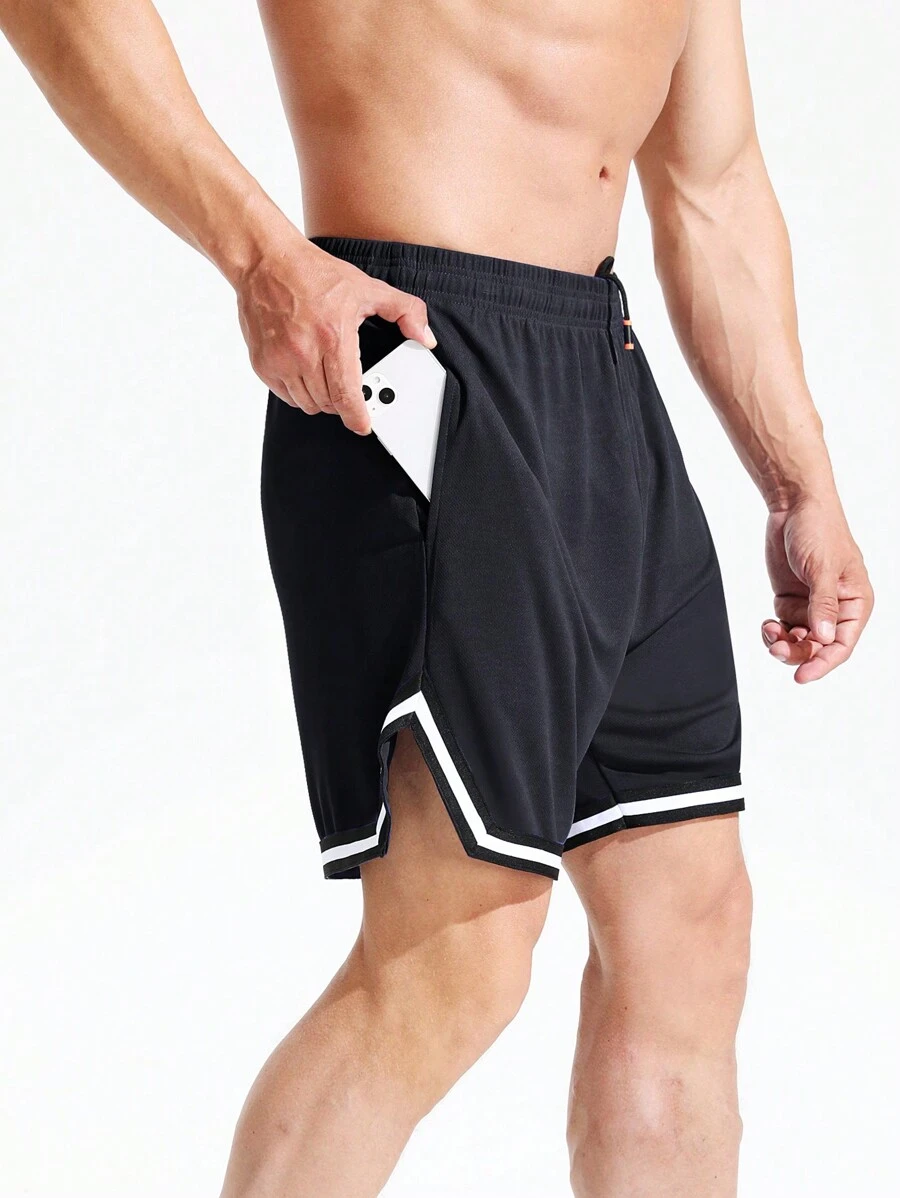 Quick-Drying Running Shorts With Pockets - LightweightSports Shorts For Fitness And Running - Black - View 1