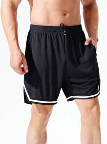 Quick-Drying Running Shorts With Pockets - LightweightSports Shorts For Fitness And Running - Black - View 8