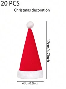 20 Pcs / Pack Christmas Tableware Holder bag Santa Hats Silverware Holders -2024 Christmas Party Dinner Table Dinnerware Christmas Ornament  Decorations - Multicolor - View 3