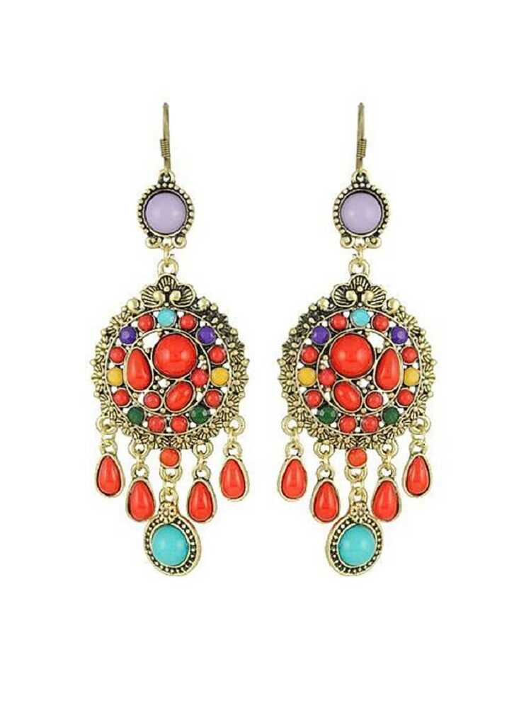 1 Set Of Fashionable Ruby Earrings