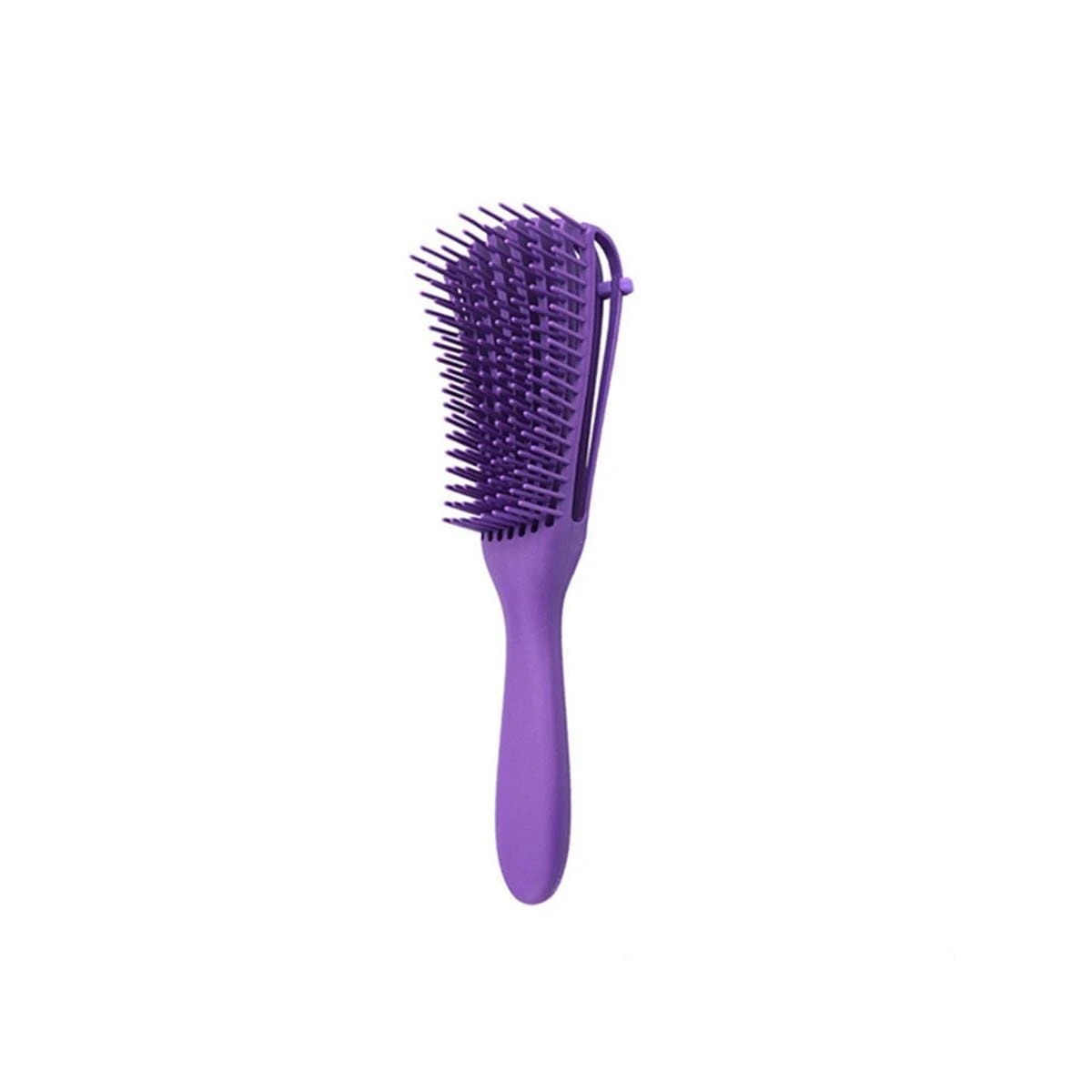 A Portable Purple EightClaw Comb That Massages The Scalp And Smoothes