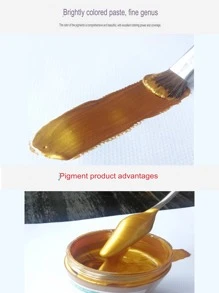 1 Miếng 100ML Kim loại Vàng Mica Bột Acrylic Sơn Đối với DIY Acrylic Bức tranh - Vàng - Xem 9