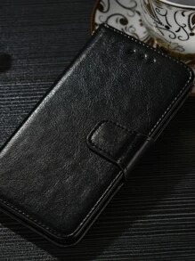 keyunfei 1pc Black Card Slot Wallet Case Flip Cover Phone Case Compatible With Apple 14pro/A03/Honor 90/Nova9/Redmi 12 Pro/Nokia 5.4/Oppo Find X5/Realme 8 - Black - View 5