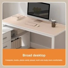 55.1" Large L-Shaped Office Desk with 41.3" File Cabinet, Corner Computer Desk with 3 Drawers & 2 Shelves, Workstation Executive Desk with Storage Shelf for Home Office
