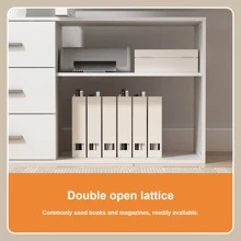 55.1" Large L-Shaped Office Desk with 41.3" File Cabinet, Corner Computer Desk with 3 Drawers & 2 Shelves, Workstation Executive Desk with Storage Shelf for Home Office