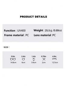 1pair Unisex Pc Frame Sports Wrap Sunglasses For Cycling, Travel, Daily Wear, Street Snap, Outdoors, Etc. Sunglasses Beach Sun Glasses For Summer Beach Vacation,Outdoor,Travel - Grey - View 6