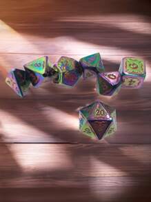 Bộ xúc xắc kim loại JOYLORD cho trò chơi D&D - Bộ 7 xúc xắc đa diện thiết kế hình kiếm và đại bàng - Bộ xúc xắc chơi game nhập vai D&D - Món quà D&D hoàn hảo - Bộ xúc xắc cho trò chơi bàn MTG bao gồm D20, D10, D8, D6, D4 - Đỏ - Xem 6