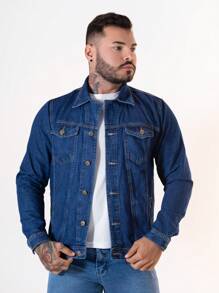 Men Denim Jackets - Rửa tối - Xem 4