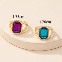 1入組綠色復古&華麗&高端金色圓環,西方風格合金手指圓環,時尚配件