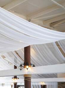 1片婚禮裝飾燈光簡約透明面料,派對裝飾透明紗,窗簾雪紗布,儀式背景裝飾,場景diy道具