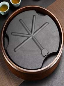 Round Tea Set Tea Plate Accessories Chinese Natural Bamboo Tea Tray Water Storage Kung Fu Tea Board