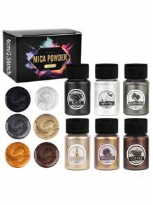 Diy Resin Mold With Mica Powder, 6 Colors Luminous Pigment, Filler 20ml - Multicolor - View 3