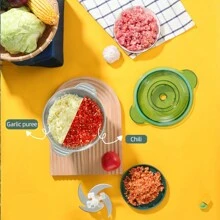 2l Electric Meat Grinder Machine With Glass Vegetable Chopper For Home Use, Food Processor - Green - View 3