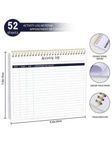 BUBU Activity Log Notepad - Undated To Do List Task with Goals Planning Pad and Daily Schedule Tear-Off Notepad,Stationery Office School Supplies - White - View 2