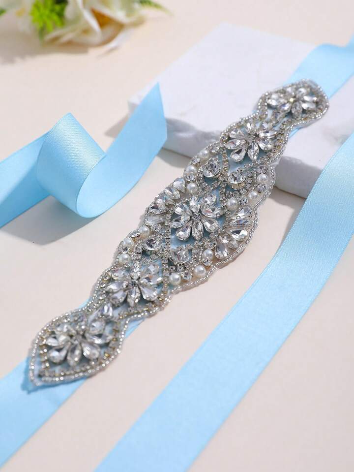 Blue wedding sash hot sale