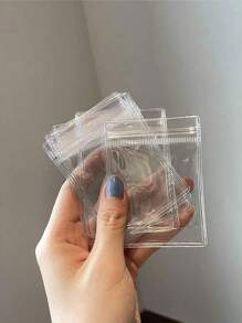 50/30/20/10 peças Sacos de Jóias de PVC, Brincos Anti-Oxidação, Brincos de Pino, Caixa de Jóias para Colar, Bolsa de Armazenamento Selada Portátil para Viagem