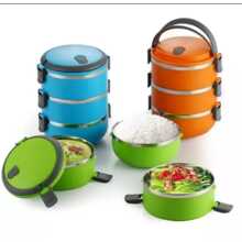 Tupper triple termico desmontable de acero inoxidable - Naranja - Ver 2