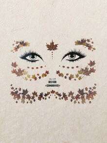 1 件防水可愛閃光臉部紋身貼紙適合個性化化妝、節日和派對 - 彩色 - 查看 2