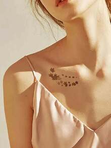 1 件防水可愛閃光臉部紋身貼紙適合個性化化妝、節日和派對 - 彩色 - 查看 3