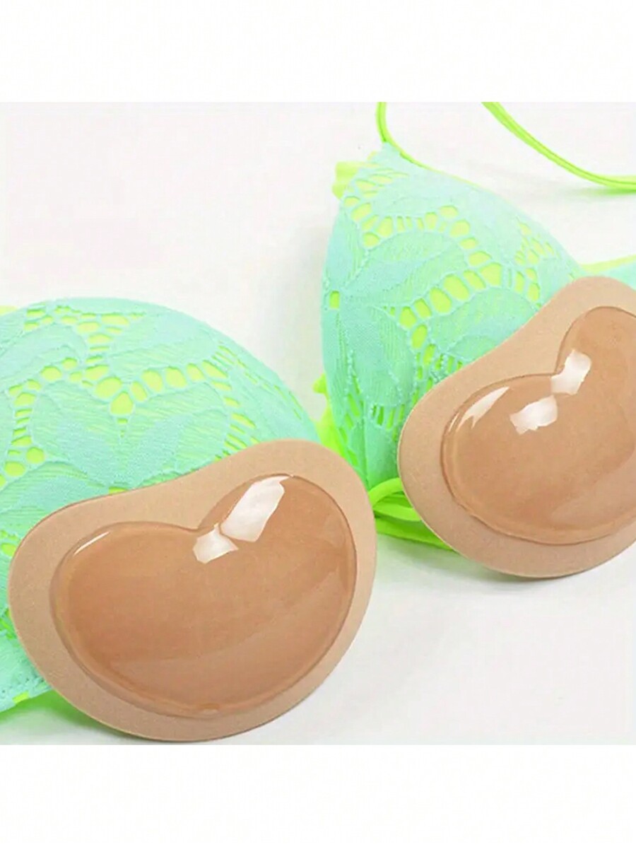 2pcs Women's Breathable Pushup Sponge Bra With Adhesive Breast Pads