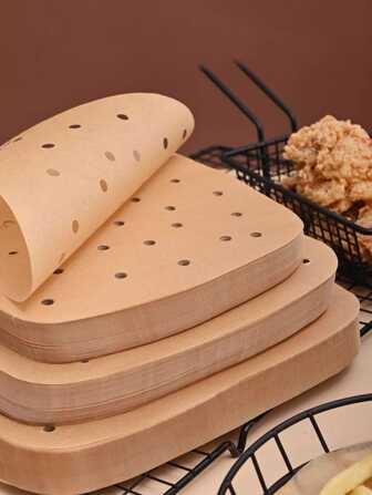 100pcs Parchment Paper With Air Fryer Perforations - Perfect For Baking, Steaming, Roasting, Cooking, Available In Multiple Sizes Air Fryer Kitchen Air Fryer Liners Air Fryer Paper Airfryer Air Frier