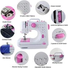 Mini Sewing Machine for Beginner, Portable Sewing Machine - Blanco - Ver 2