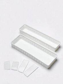 1pc White Kitchen Storage Box, Modern And Simple Style Cutlery Drawer Organizer For Chopsticks, Spoons, Soup Spoons, Cups, Spatulas And More - White - View 3