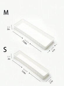 1pc White Kitchen Storage Box, Modern And Simple Style Cutlery Drawer Organizer For Chopsticks, Spoons, Soup Spoons, Cups, Spatulas And More - White - View 2