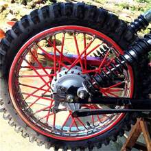 72Pcs Motorcycle Dirt Pit Bike Bicycle Front Rear Wheel Spoke Protector Motocross Sprocket Guard Wraps Decoration Skin Pipe Kit - Blue - View 3