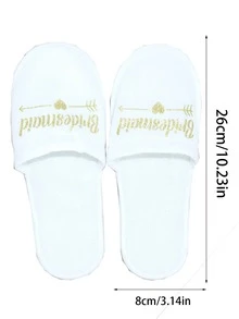 1 Par De Zapatillas De Boda Desechables - Dorado - Ver 2