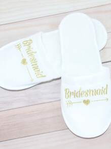 1 Par De Zapatillas De Boda Desechables - Dorado - Ver 1