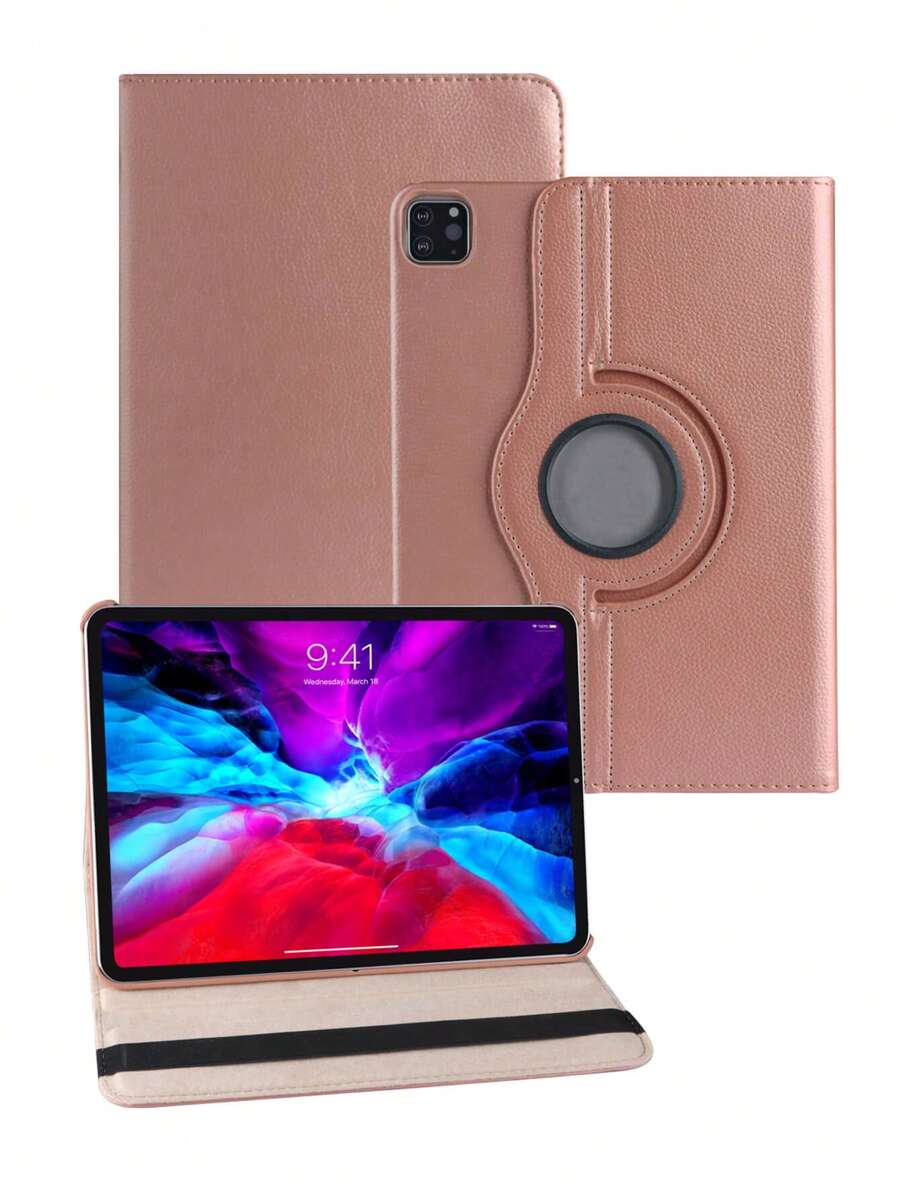 Rotatable Case Compatible With iPad - Pink - View 1