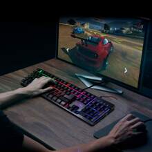 Teclado Gamer Alámbrico Con Luz RGB Para Juegos PC - Negro - Ver 2