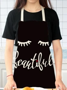 1PC Eyelash Printed Cleaning Art Aprons - Champagne - View 3