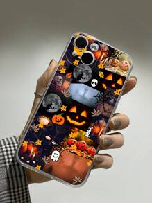 1入組萬聖節幽靈混合圖案防震 Tpu 手機殼相容於 iPhone 15/15Pro/15Plus/15Promax、華為、三星手機 - 彩色 - 查看 1