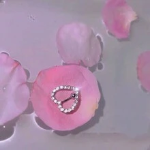 1 件女士甜心水钻肚脐环配铜球穿孔首饰肚脐环情人节、妈妈、母亲、母亲节、礼物 - 銀色 - 查看 2