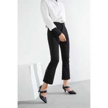 Women's Closed Pointed Toe Heels Strap D'Orsay Kitten Heel Slip On Dressy Pumps - đen mờ - Xem 4