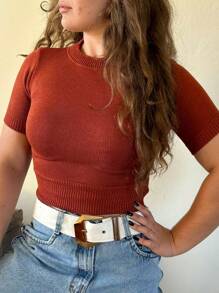 Women Knit Tops - Rỉ Nâu - Xem 2