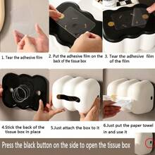 1 Miếng Creative Hộp khăn giấy Với Thiết kế đám mây In Sữa Trắng Màu sắc , Thích hợp Đối với Phòng khách , Phòng ngủ , Phòng tắm , Lấy cảm hứng Phong cách ins - Màu be - Xem 10