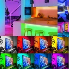 1 Rolle 5V 3535RGB Mehrfarbig Temperatur LED Streifenlicht mit Batteriekasten für Schlafzimmer, Küche, Wohnzimmer, Badezimmer, Party, Kleiderschrank, 1m/3.28ft, 3m/9.84ft, 5m/16.4ft, 10m/32.8ft, 15m/49.21ft (Batterie nicht im Lieferumfang enthalten)
