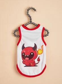 1 Pieza Chaleco Impreso De Diablo Para Mascota Perro/gato