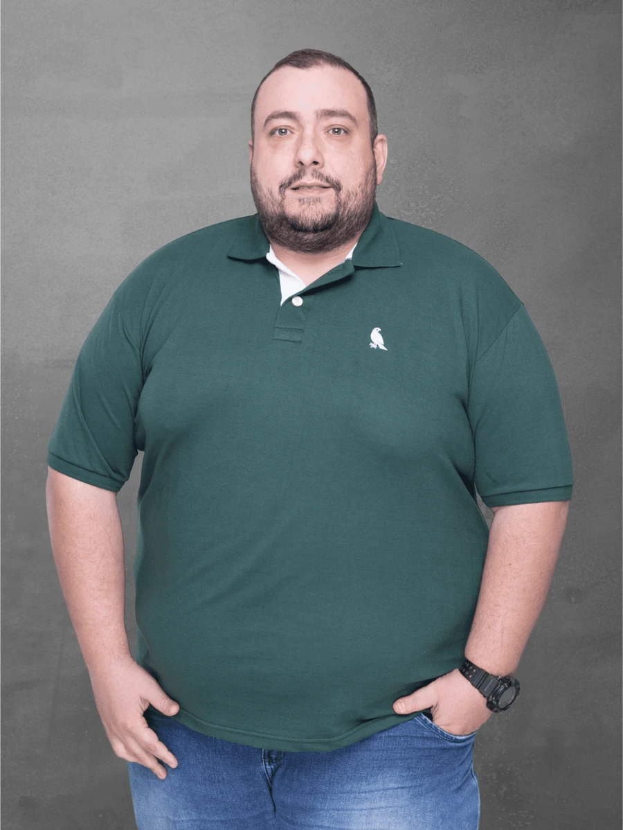 Men Plus Size Polo Shirts - xanh quân đội - Xem 1