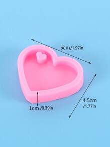 1 Molde de silicona con forma de corazón de resina epoxi para hacer llaveros, molde para el Día de San Valentín, molde de silicona para manualidades de decoración de llaveros - Rosa - Ver 6