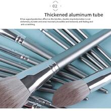 14件套化妆刷套装，哑光蓝银色木柄散粉刷和粉底刷，适合居家或旅行使用，万圣节适用。化妆刷套装，化妆刷套装，化妆刷套装，全套化妆刷，化妆刷套装，全套化妆套装，化妆刷套装，化妆刷套装，化妆礼盒套装