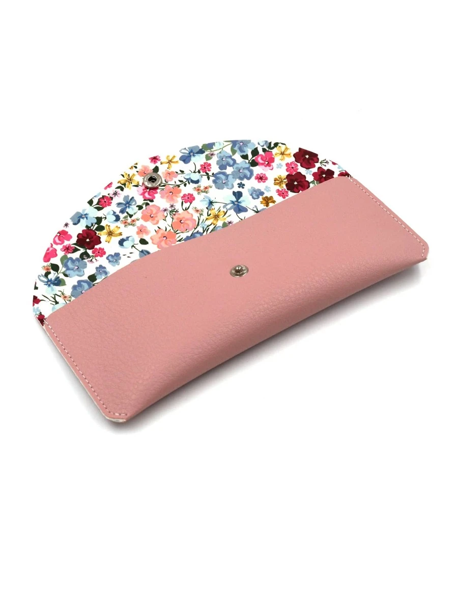 1pc Candy Color Women Floral Pattern Snap Button Detail Fashion Glasses Bag For Storage Boho Pink Valentine's Day Valentines
