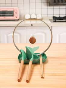 1pc Pan Lid Holder Rack For Kitchen Countertop, Standing Type, With Storage Organizer For Chopping Board, Kitchen Utensils And Cooking Tools - one-size - View 1