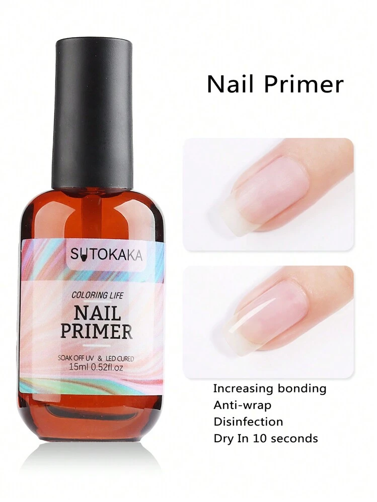 2 Stücke 15 Ml Gel-nagellack, Nagel-dehydrator Und Primer, Säurefrei, Natürliche Nagelvorbereitung, Dehydrierung Und Bond-primer, Acryl-gel-flüssigkeits-slip-lösung, Poly-nagel-gel-nagellack - Transparent - Übersicht 3