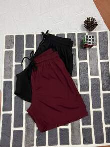 Men Shorts - Burgundy - View 3